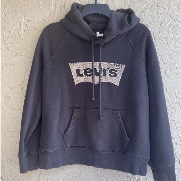 Levi’s size M black hoodie with sequins logos - Picture 1 of 8
